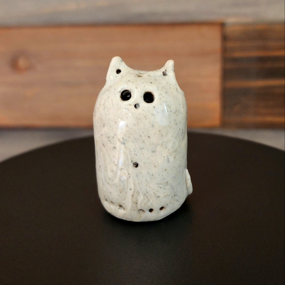 Tiny Miniature Ceramic Cat Figurines Kitten Ceramic. Dollhouse pet. Clay cat